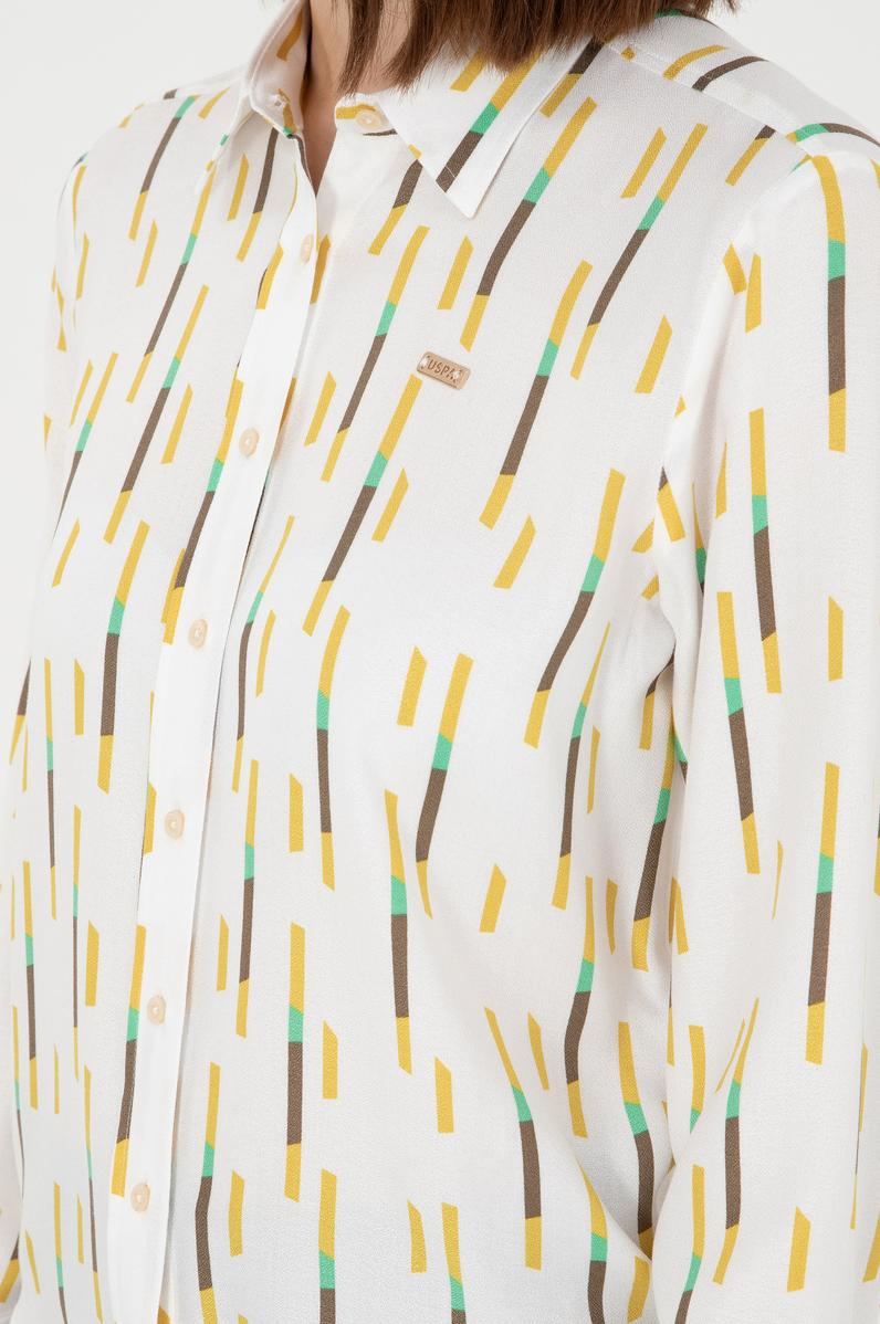 Kadın Haki Uzun Kollu Gömlek