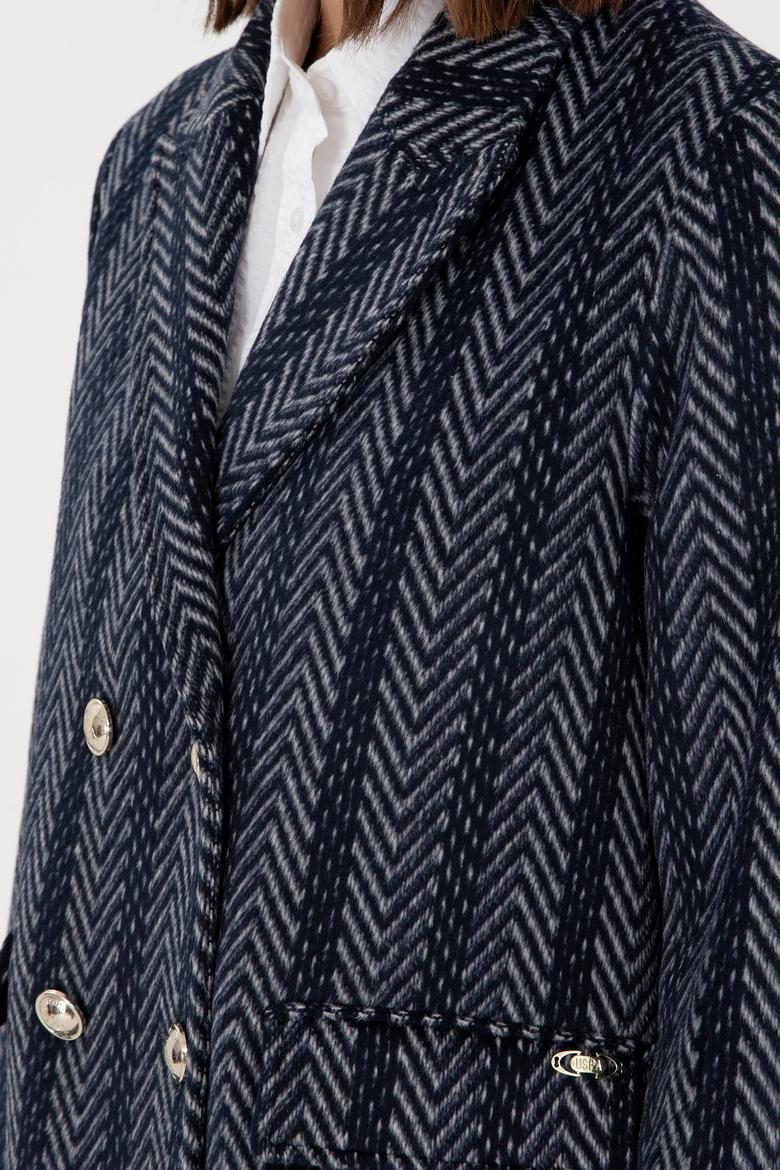 Kadın Lacivert Kaşe Kaban - 50291491019