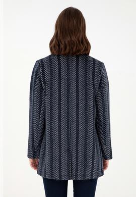 Kadın Lacivert Kaşe Kaban - 50291491019