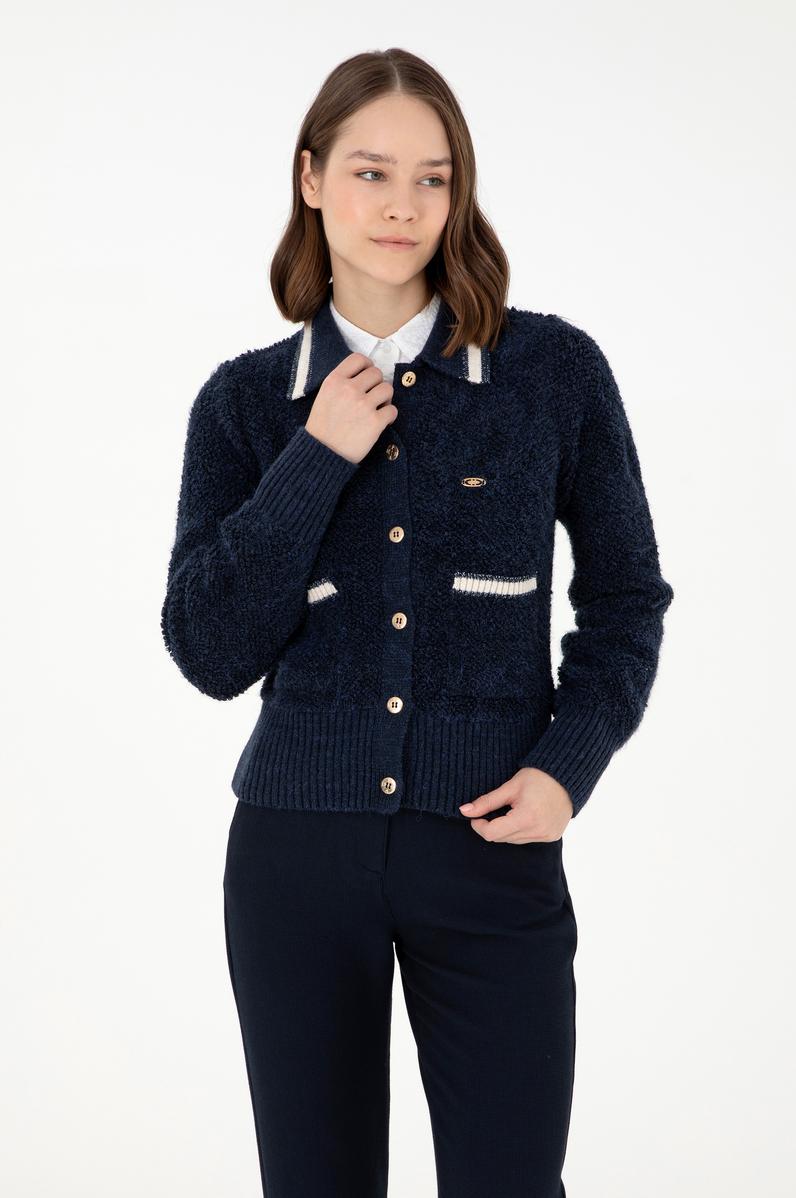 Kadın Lacivert Triko Hırka