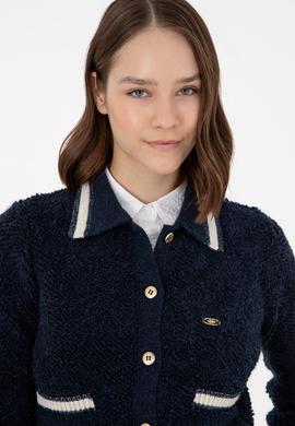 Kadın Lacivert Triko Hırka - 50293099007