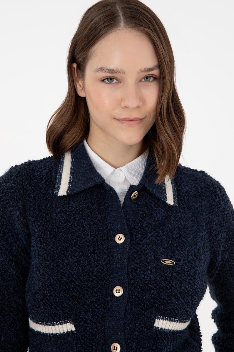 Kadın Lacivert Triko Hırka