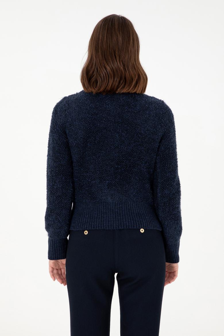 Kadın Lacivert Triko Hırka - 50293099007