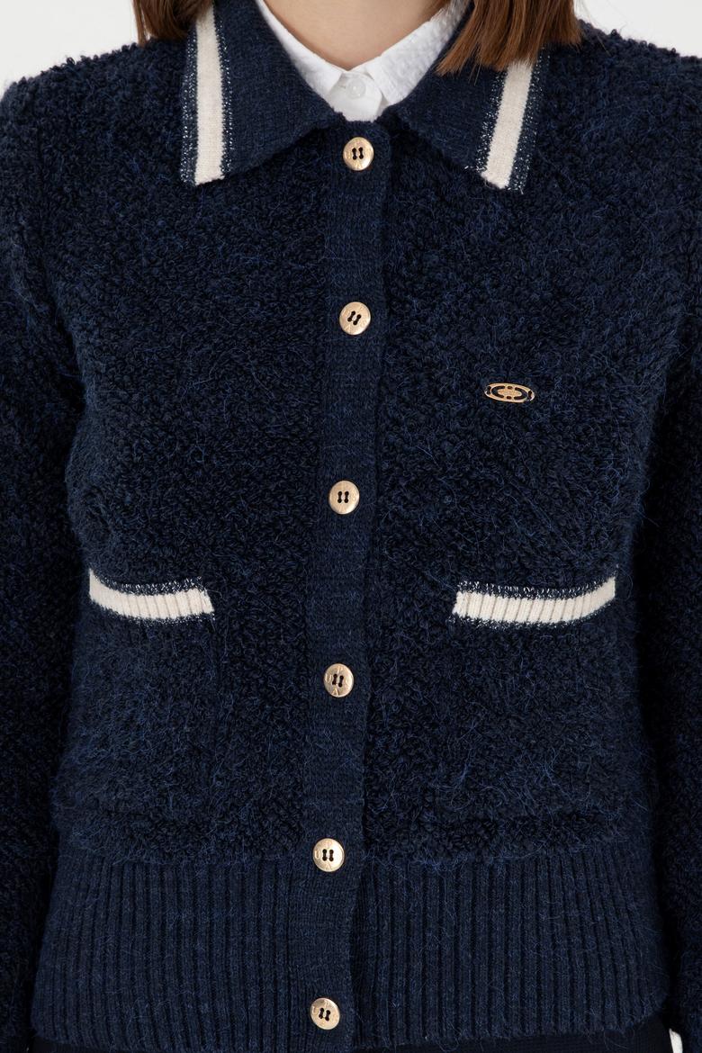 Kadın Lacivert Triko Hırka - 50293099007