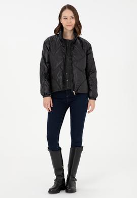 Kadın Siyah Mont - 50289589008