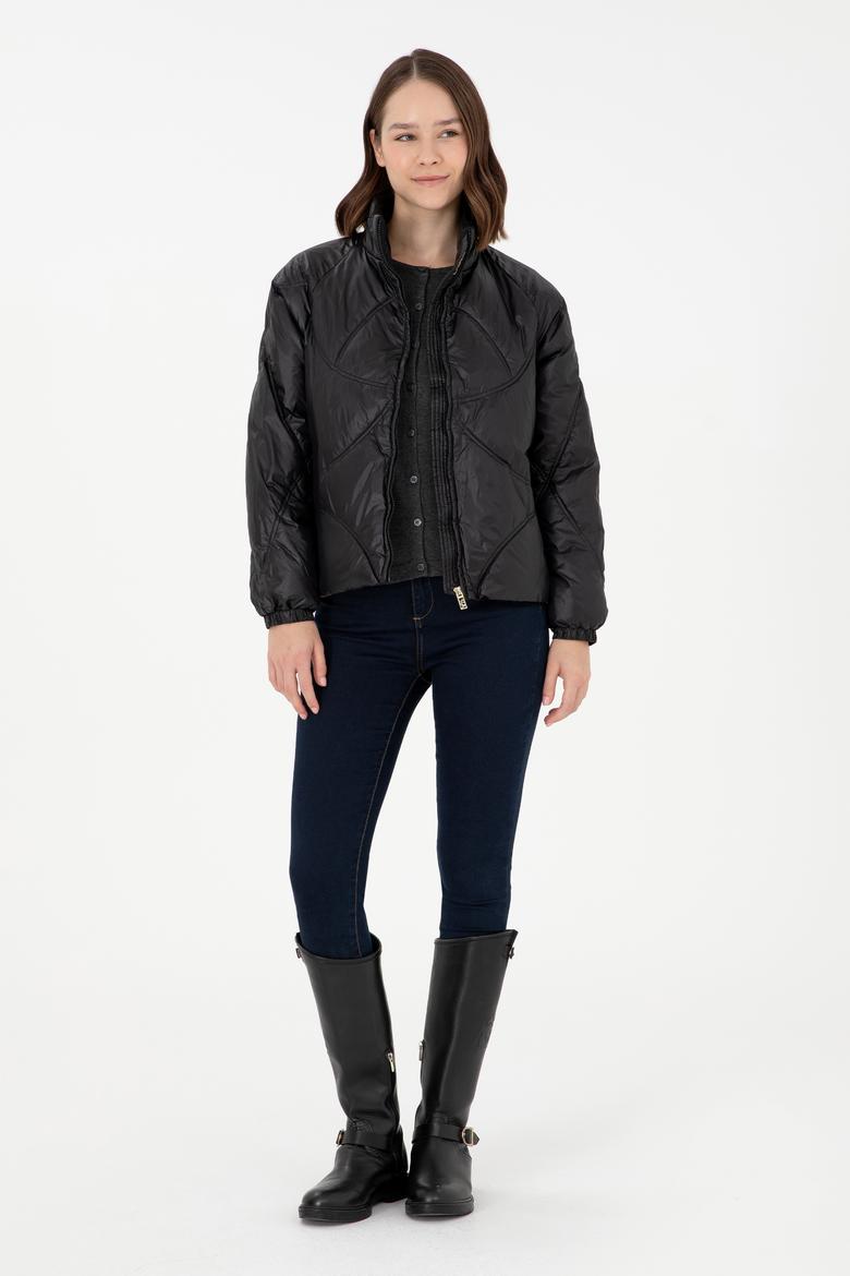 Kadın Siyah Mont - 50289589008