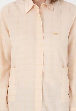 Kadın Ekru Uzun Kollu Tunik Gömlek - 50289890010