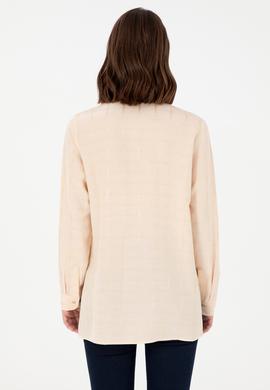 Kadın Ekru Uzun Kollu Tunik Gömlek - 50289890010