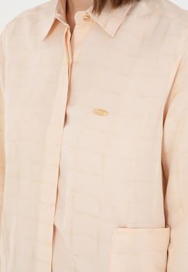 Kadın Ekru Uzun Kollu Tunik Gömlek - 50289890010