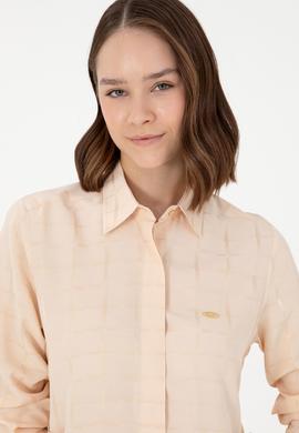 Kadın Ekru Uzun Kollu Tunik Gömlek - 50289890010