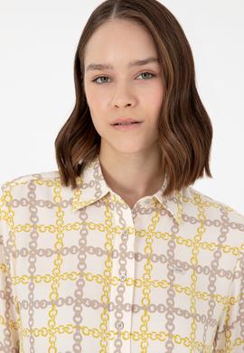 Kadın Krem Uzun Kollu Gömlek - 50291105002