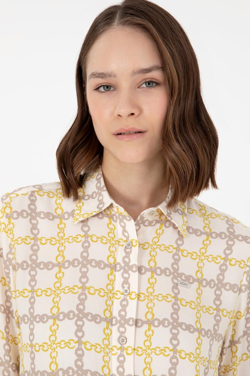 Kadın Krem Uzun Kollu Gömlek