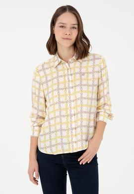 Kadın Krem Uzun Kollu Gömlek - 50291105002