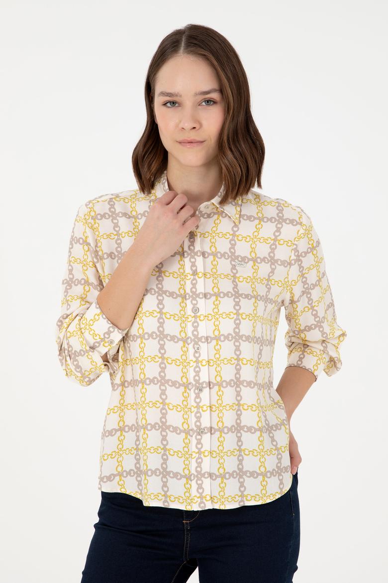 Kadın Krem Uzun Kollu Gömlek - 50291105002