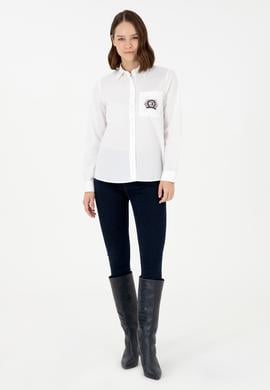 Kadın Beyaz Uzun Kollu Gömlek - 50291087005