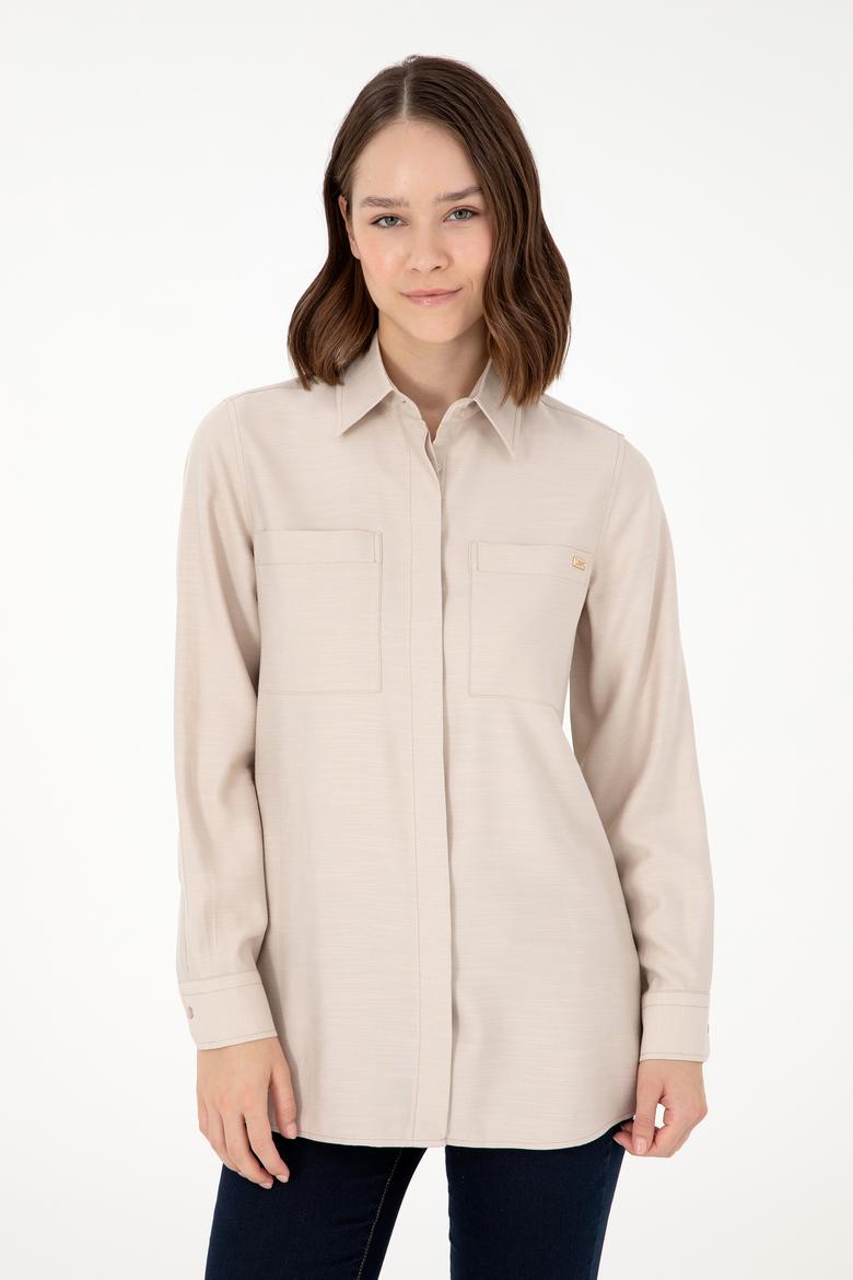 Kadın Taş Uzun Kollu Tunik Gömlek - 50293568019