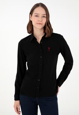 Kadın Siyah Uzun Kollu Gömlek - 50297165045