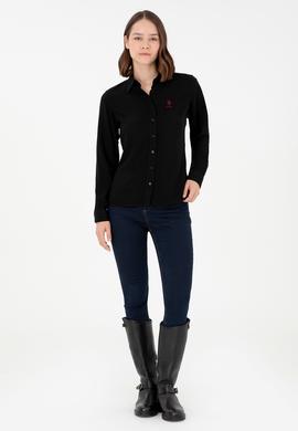 Kadın Siyah Uzun Kollu Gömlek - 50297165045
