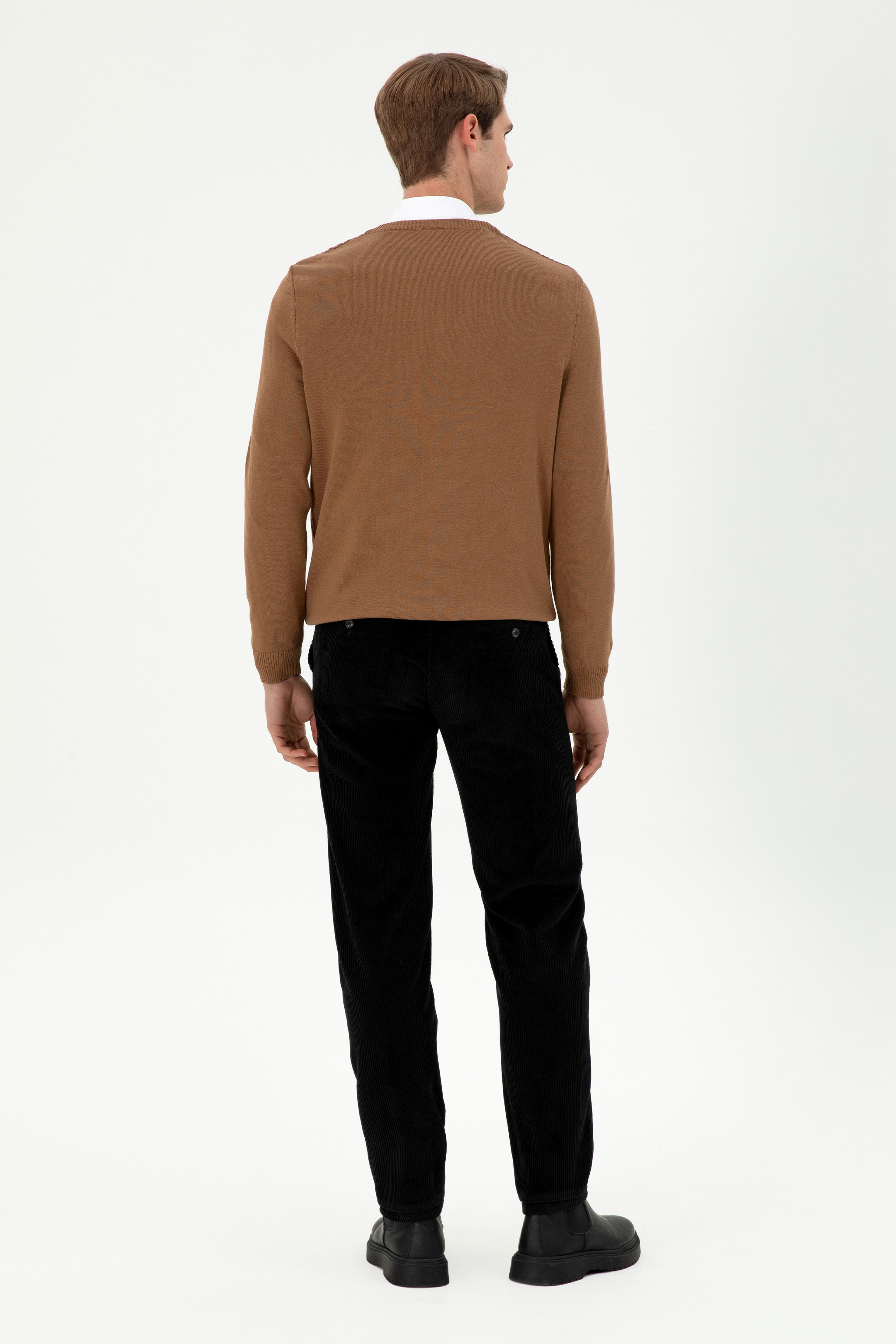 Erkek Regular Fit Siyah Kanvas Pantolon