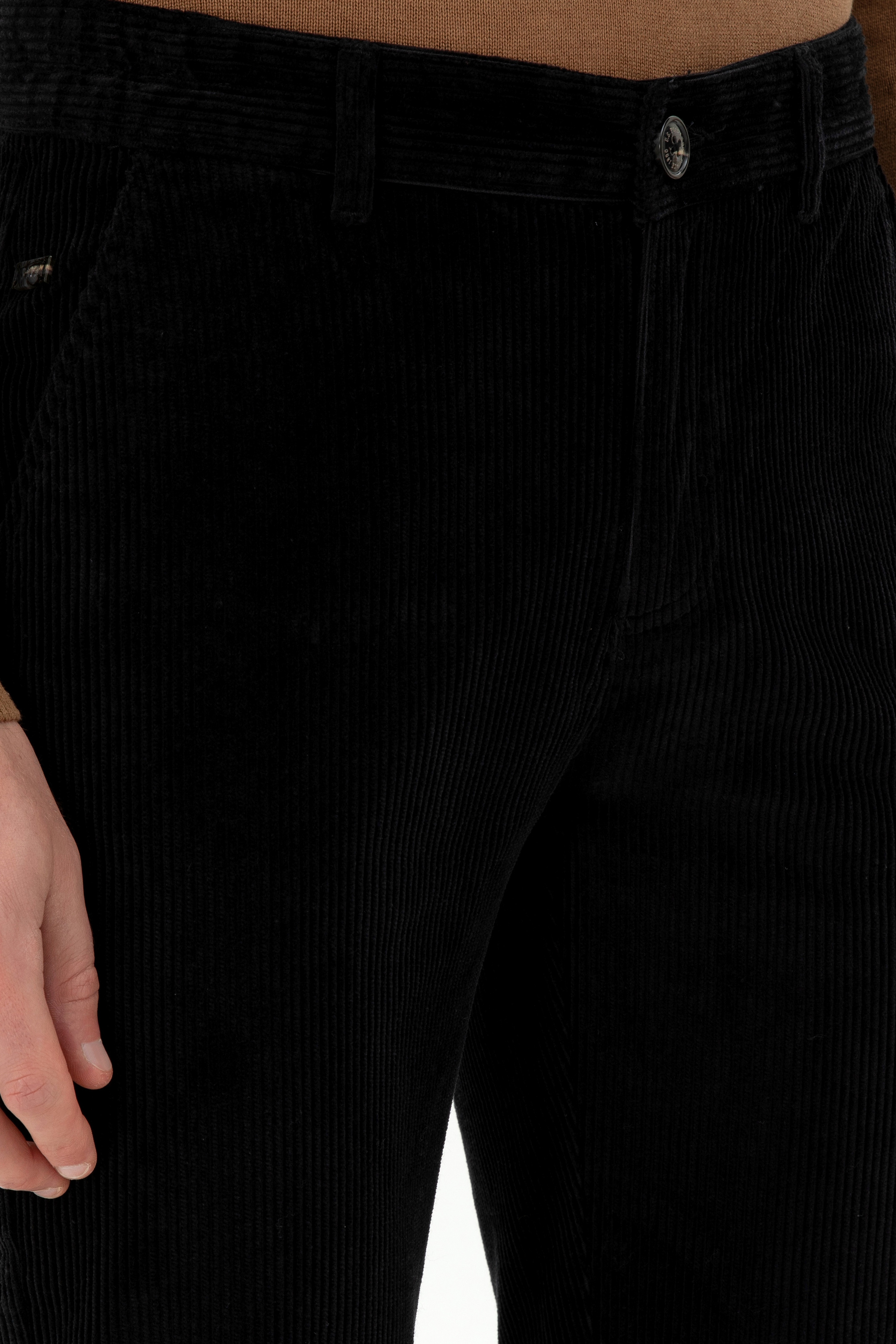 Erkek Regular Fit Siyah Kanvas Pantolon - Image 5