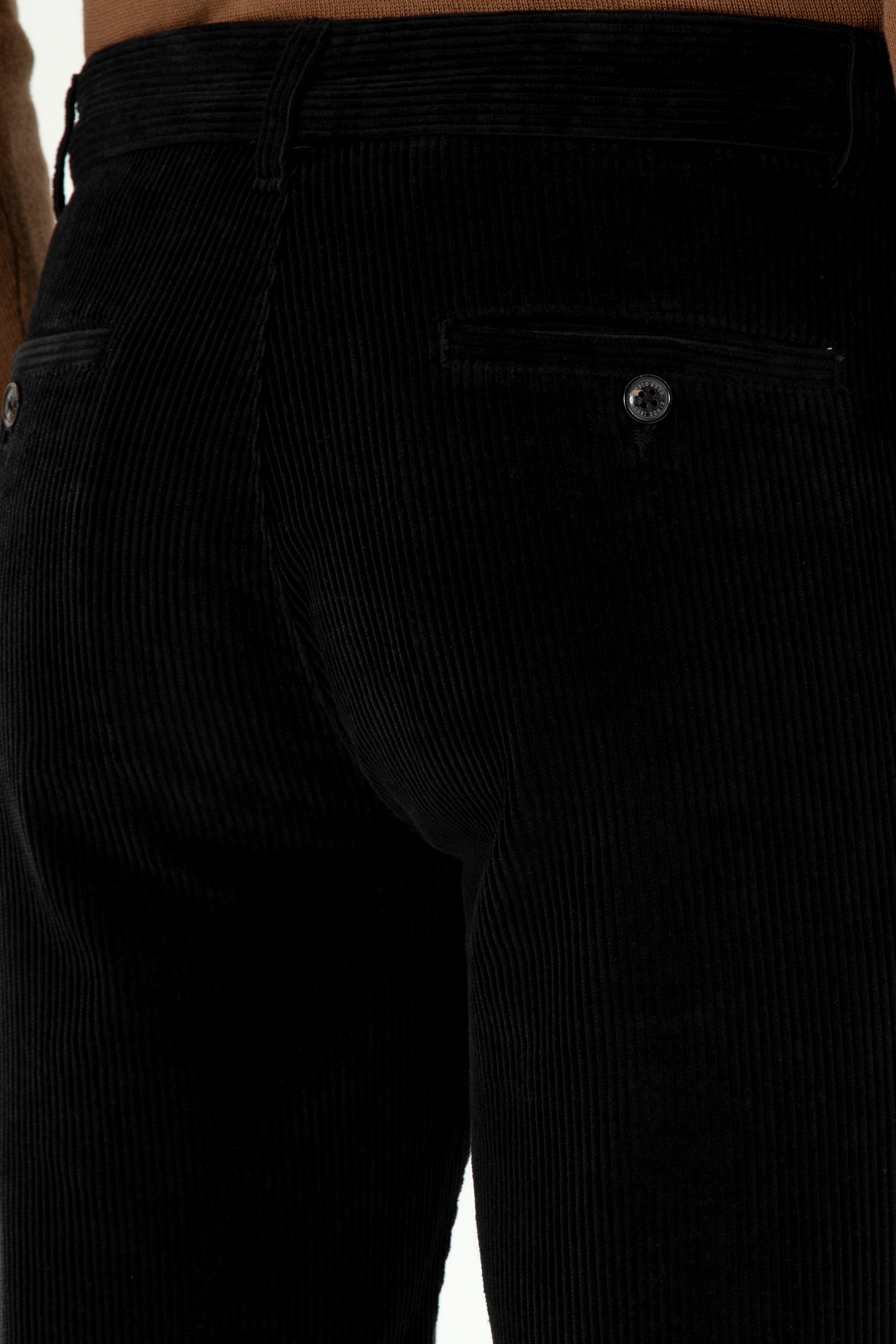 Erkek Regular Fit Siyah Kanvas Pantolon