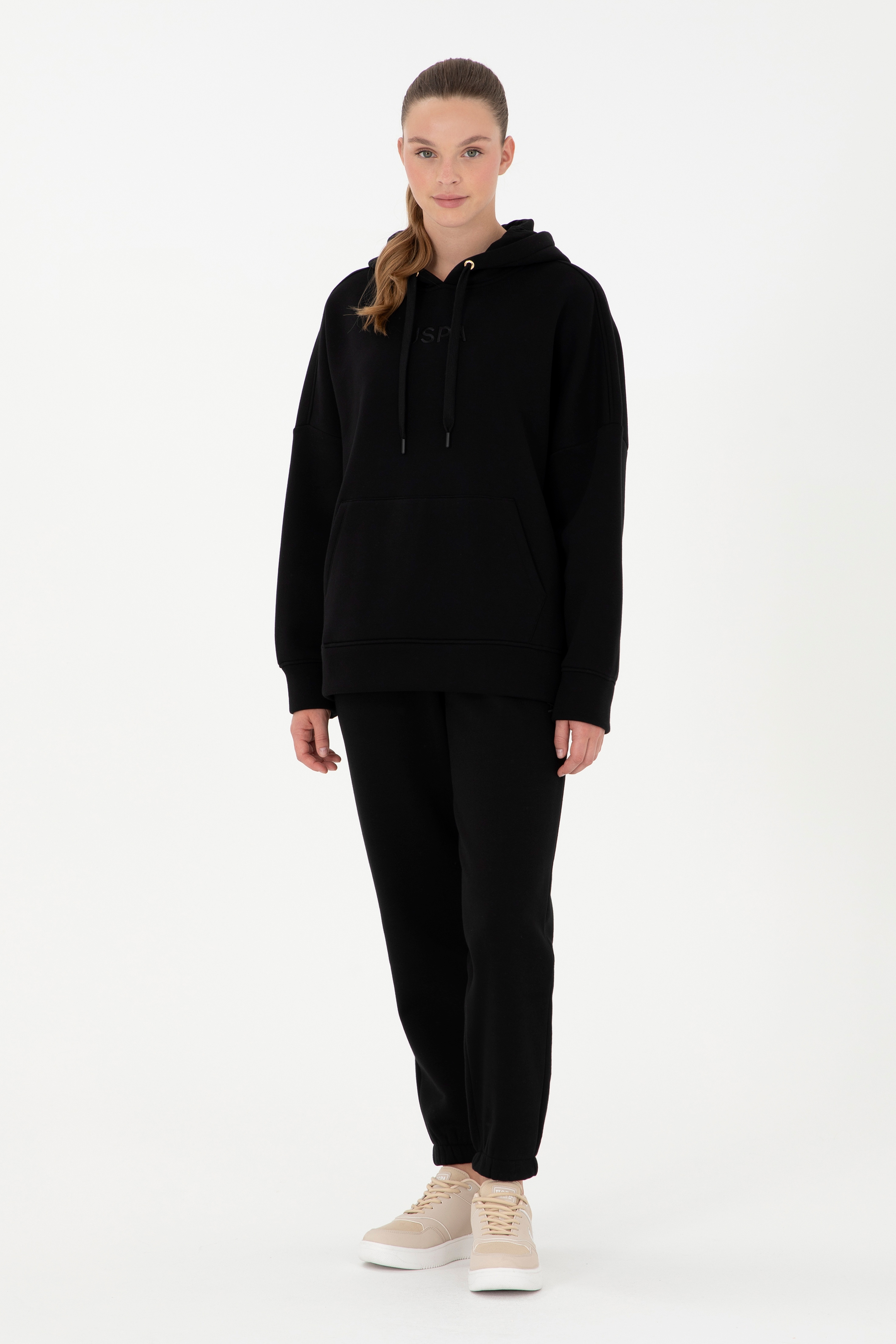 Kadın Siyah Kapüşonlu Sweatshirt