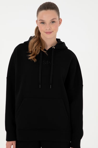 Kadın Siyah Kapüşonlu Sweatshirt