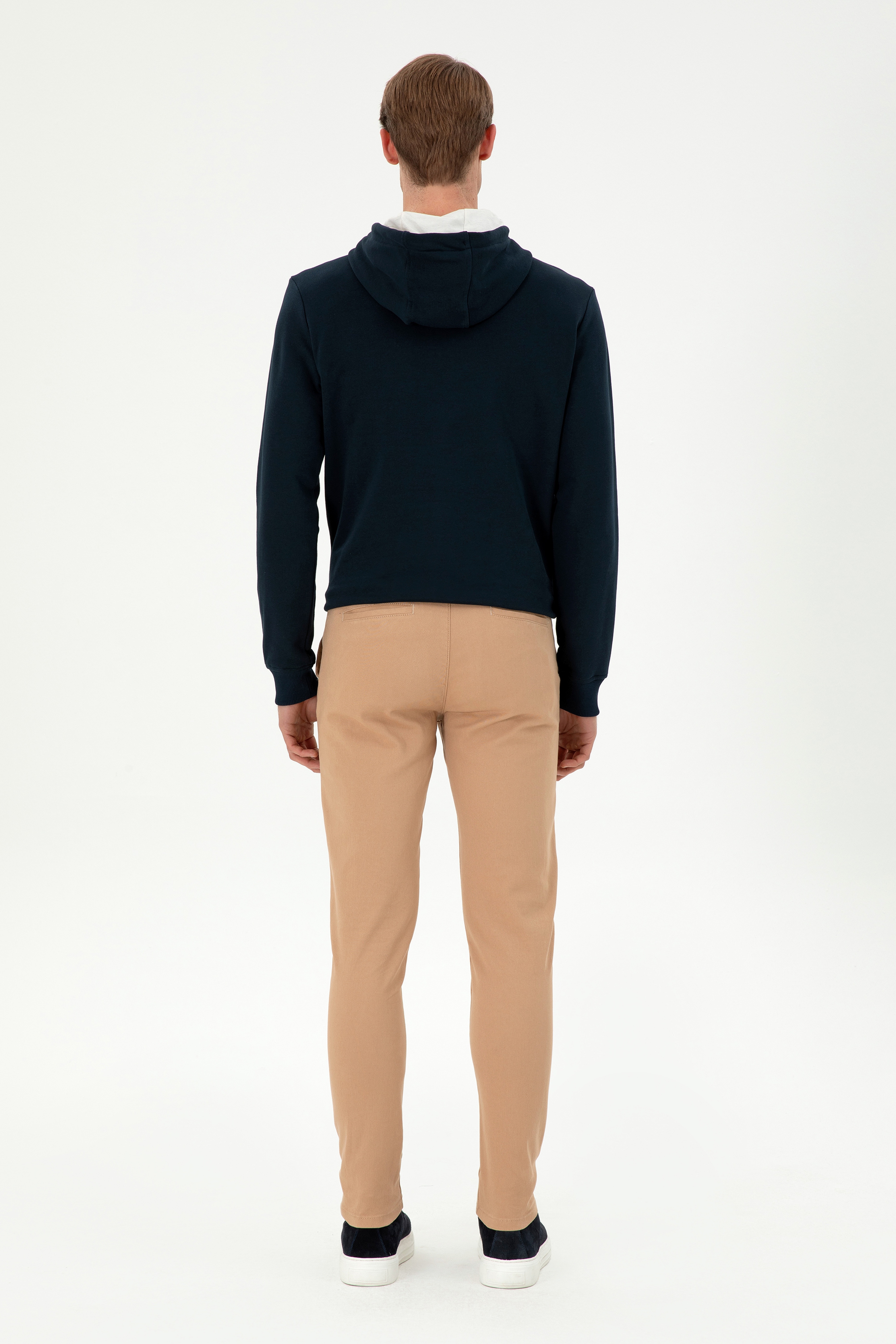 Erkek Camel Slim Fit Kanvas Pantolon - Image 4