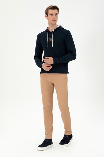 Erkek Camel Slim Fit Kanvas Pantolon