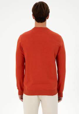 Erkek Regular Fit Bisiklet Yaka Kiremit Basic Sweatshirt - 50289058116