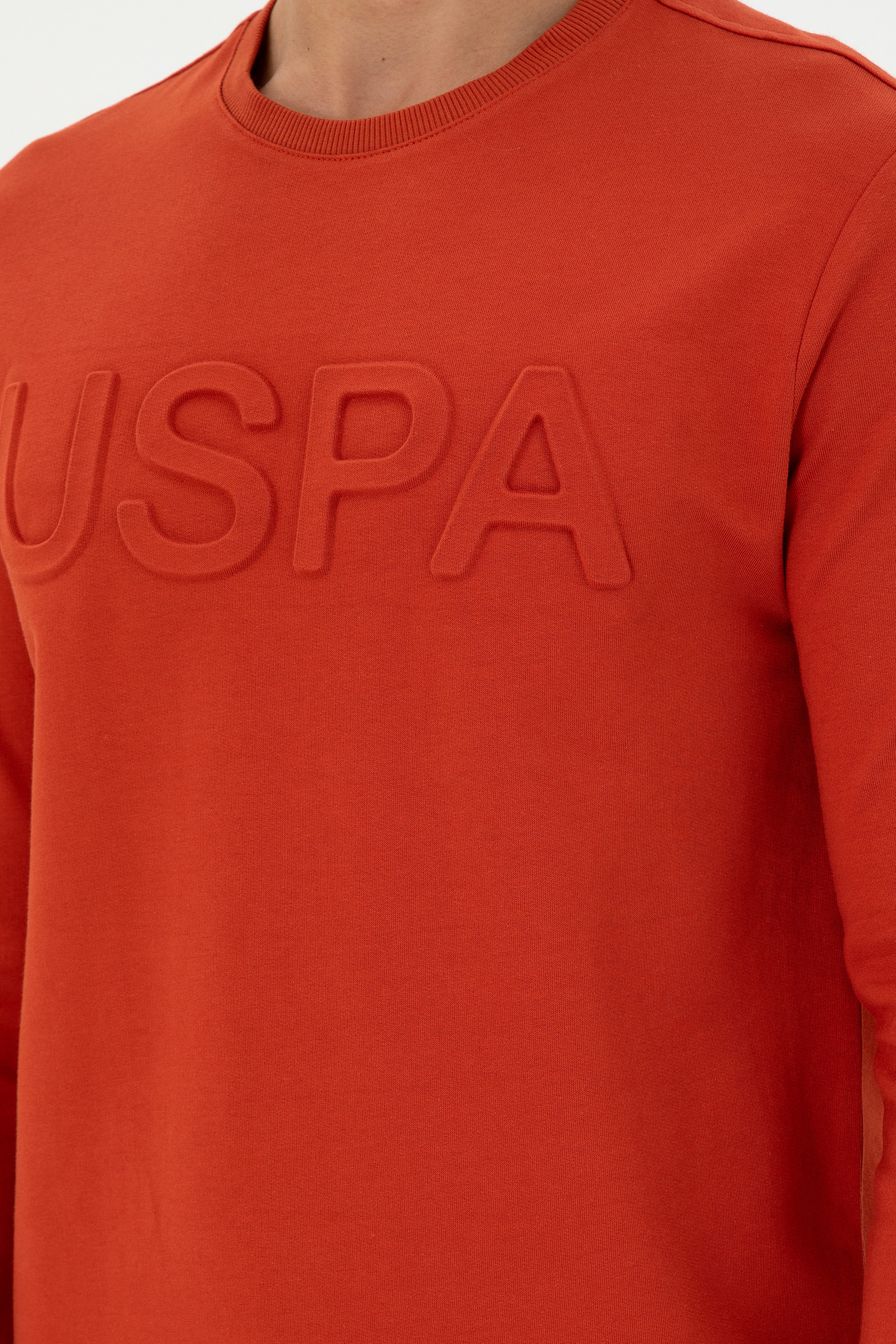 Erkek Regular Fit Bisiklet Yaka Kiremit Basic Sweatshirt