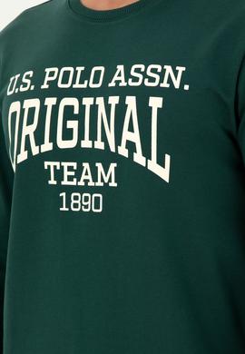 Erkek Regular Fit Bisiklet Yaka Koyu Yeşil Sweatshirt - 50290253027