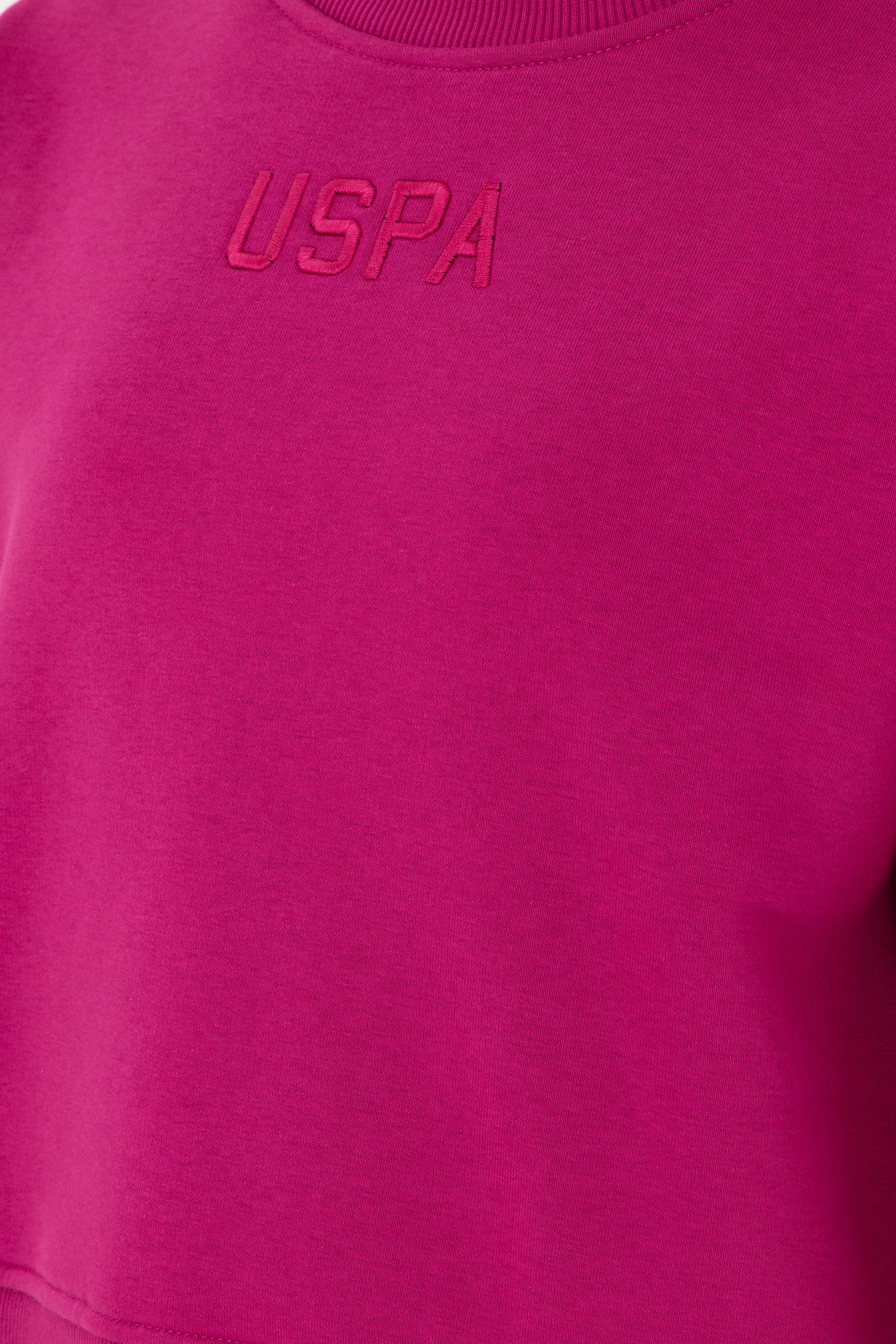Kadın Fuşya Bisiklet Yaka Sweatshirt