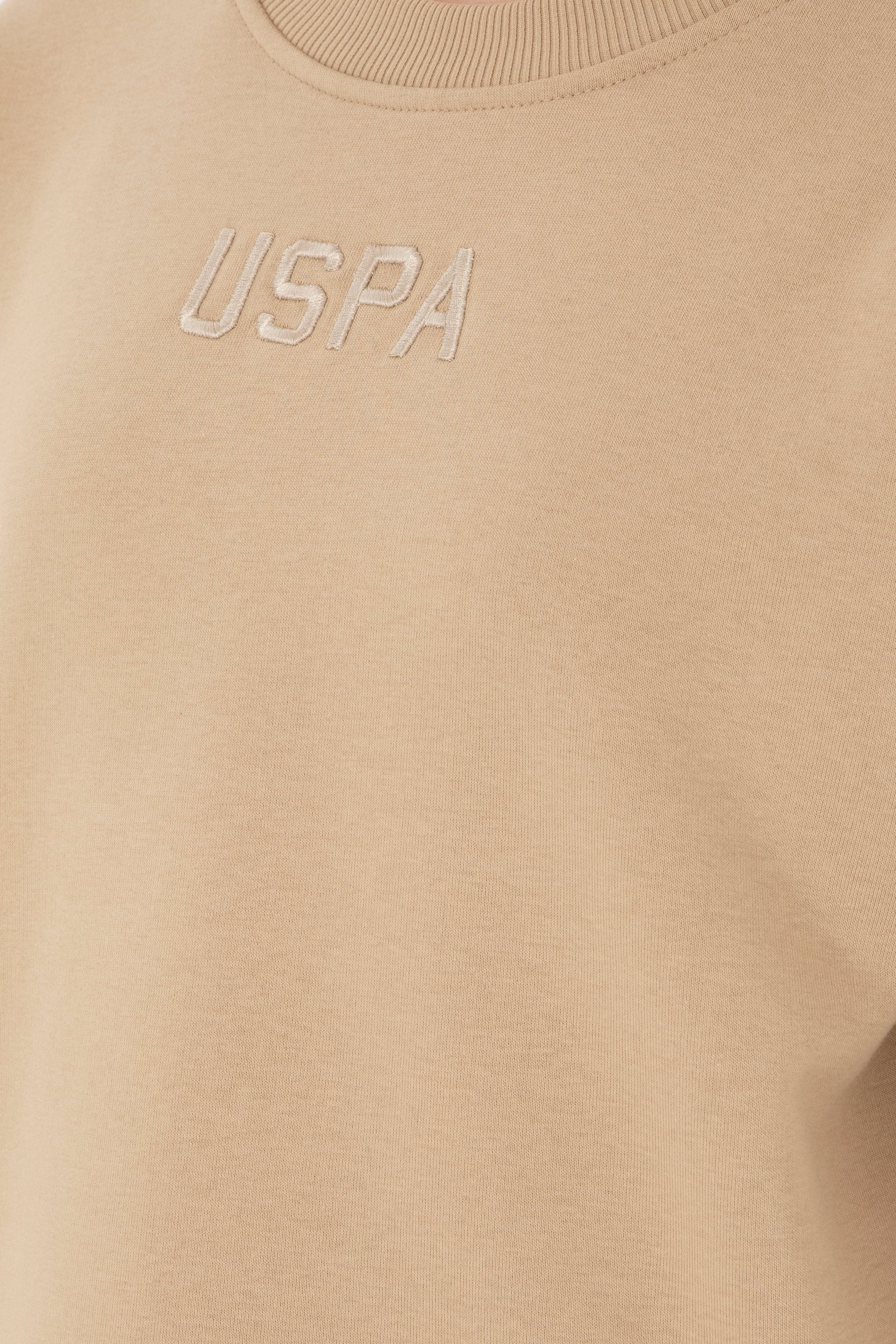 Kadın Kum Bisiklet Yaka Sweatshirt