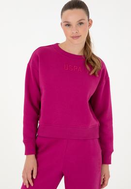 Kadın Fuşya Bisiklet Yaka Sweatshirt - 50294751060