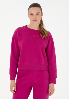 Kadın Fuşya Bisiklet Yaka Sweatshirt - 50294751060