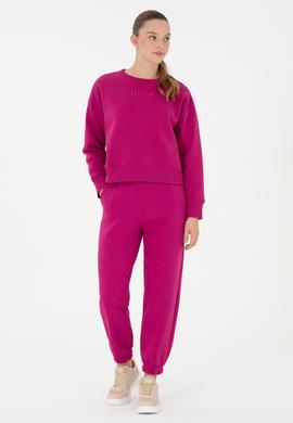 Kadın Fuşya Bisiklet Yaka Sweatshirt - 50294751060