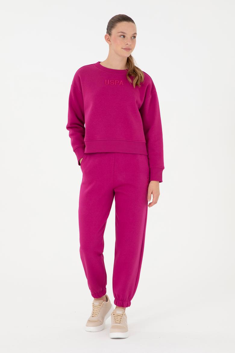 Kadın Fuşya Bisiklet Yaka Sweatshirt - 50294751060