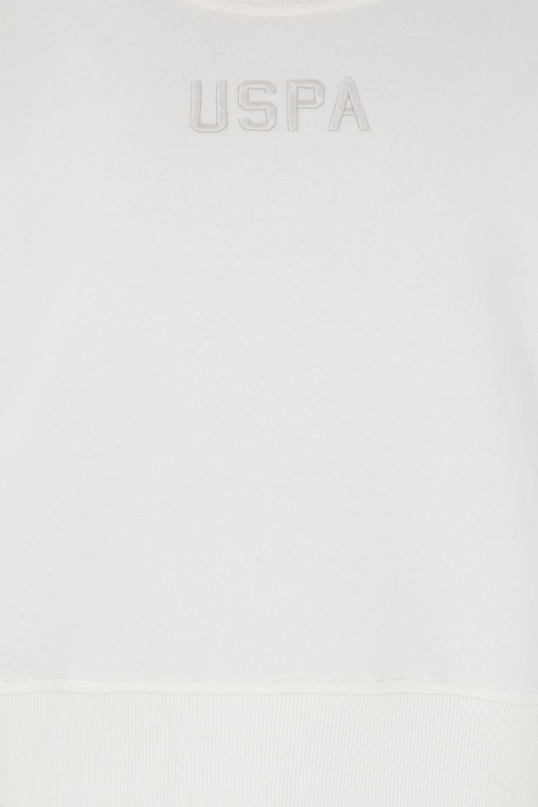 Kadın Ekru Bisiklet Yaka Sweatshirt - 50294751054