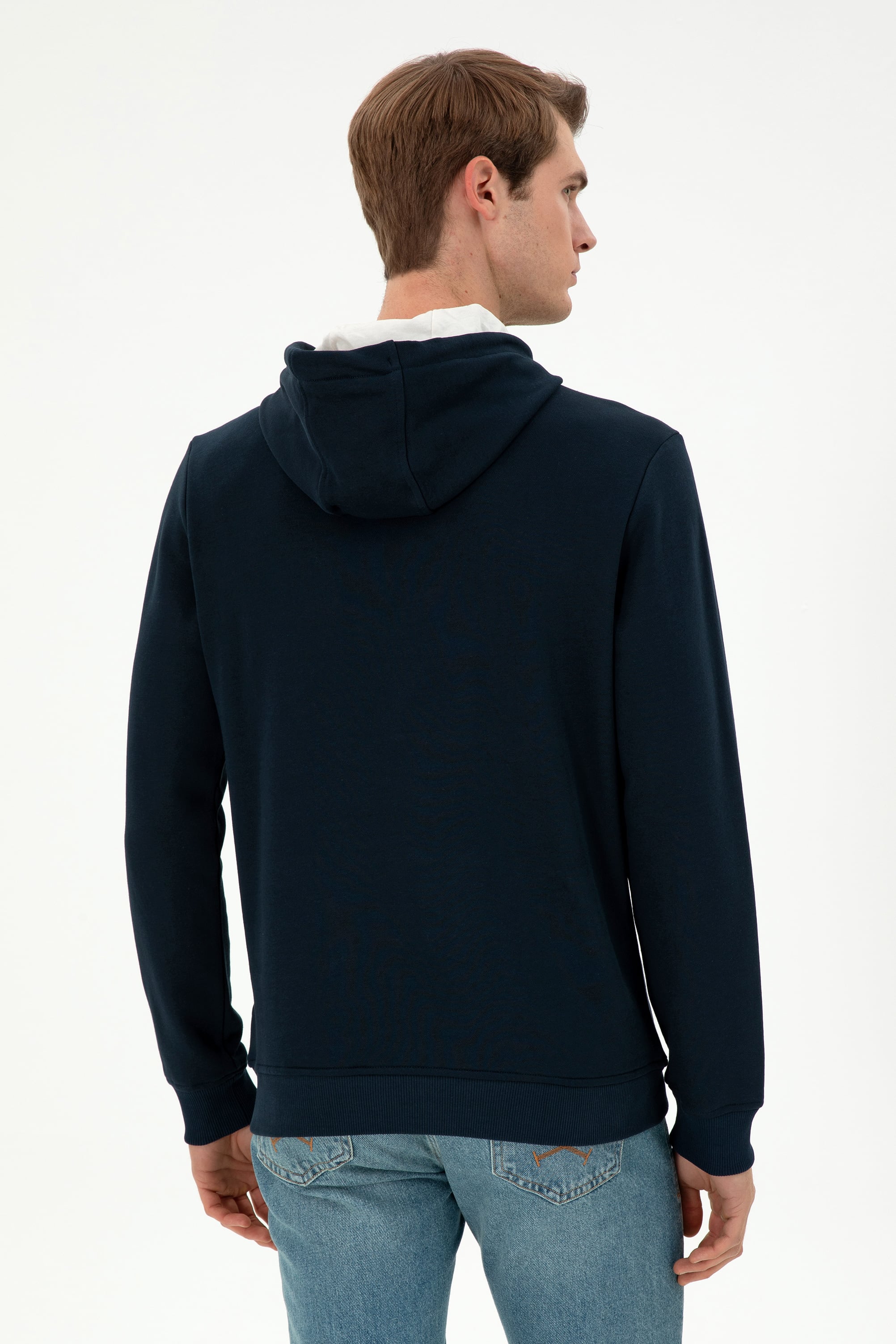 Erkek Lacivert Sweatshirt - Image 5