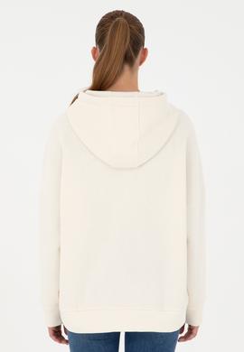 Kadın Krem Kapüşonlu Sweatshirt - 50292370002