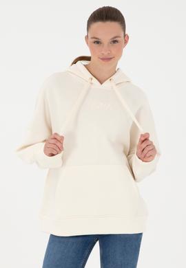 Kadın Krem Kapüşonlu Sweatshirt - 50292370002