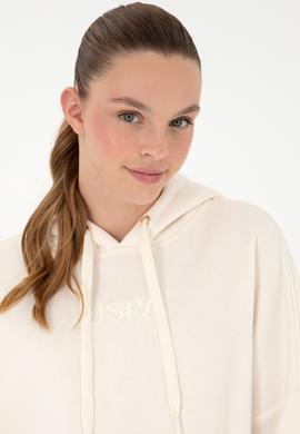 Kadın Krem Kapüşonlu Sweatshirt - 50292370002