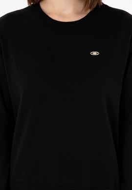 Kadın Siyah Basic Bisiklet Yaka Kazak - 50288951059