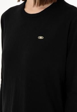 Kadın Siyah Basic Bisiklet Yaka Kazak - 50288951059