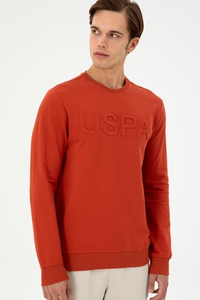 Erkek Regular Fit Bisiklet Yaka Kiremit Basic Sweatshirt