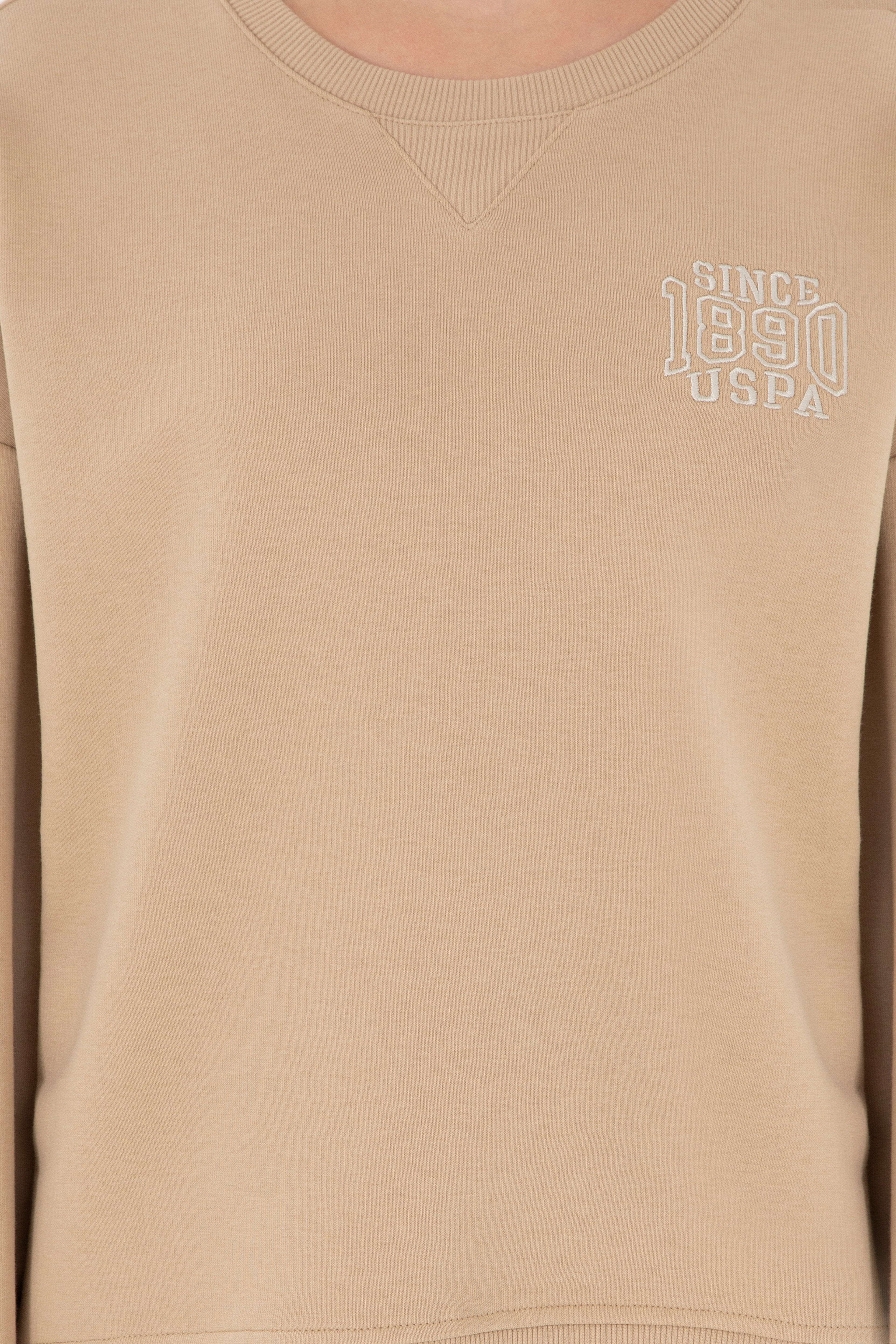 Kadın Kum Bisiklet Yaka Sweatshirt