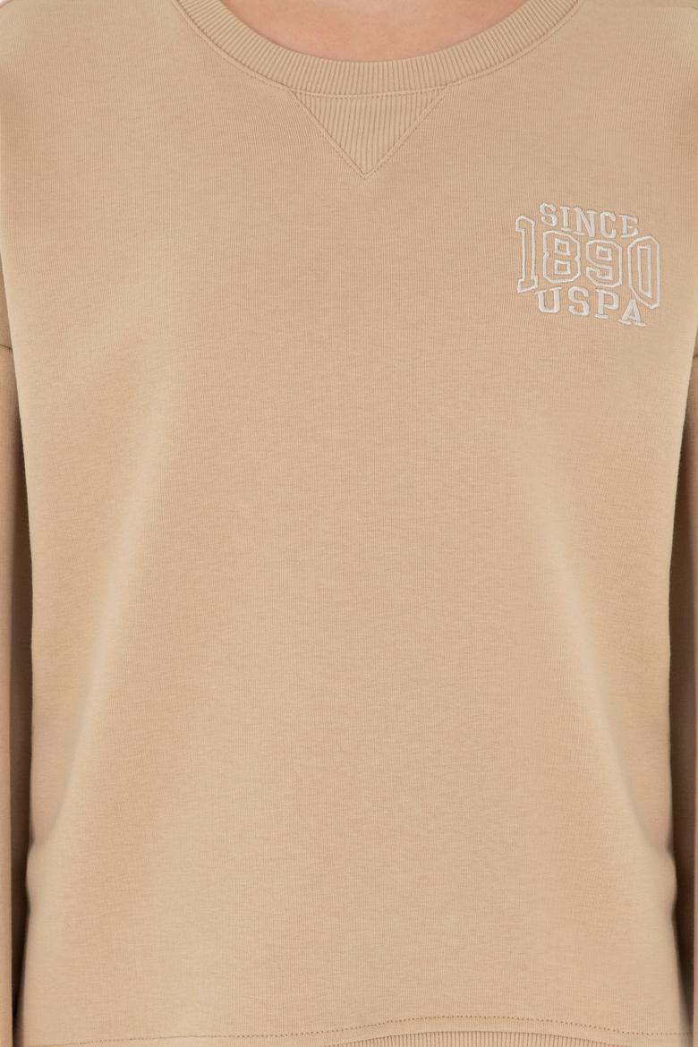 Kadın Kum Bisiklet Yaka Sweatshirt - 50291228007