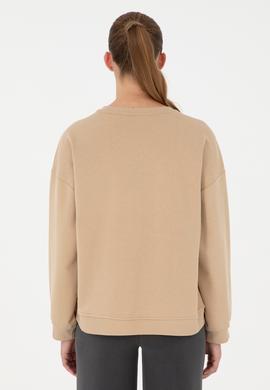 Kadın Kum Bisiklet Yaka Sweatshirt - 50291228007