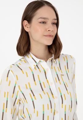 Kadın Haki Uzun Kollu Gömlek - 50291103004